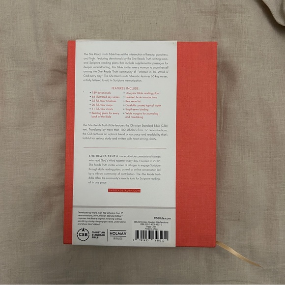 CSB She Reads Truth Bible, Poppy Linen, Black Letter, Full-Color Design - Picture 3 of 14